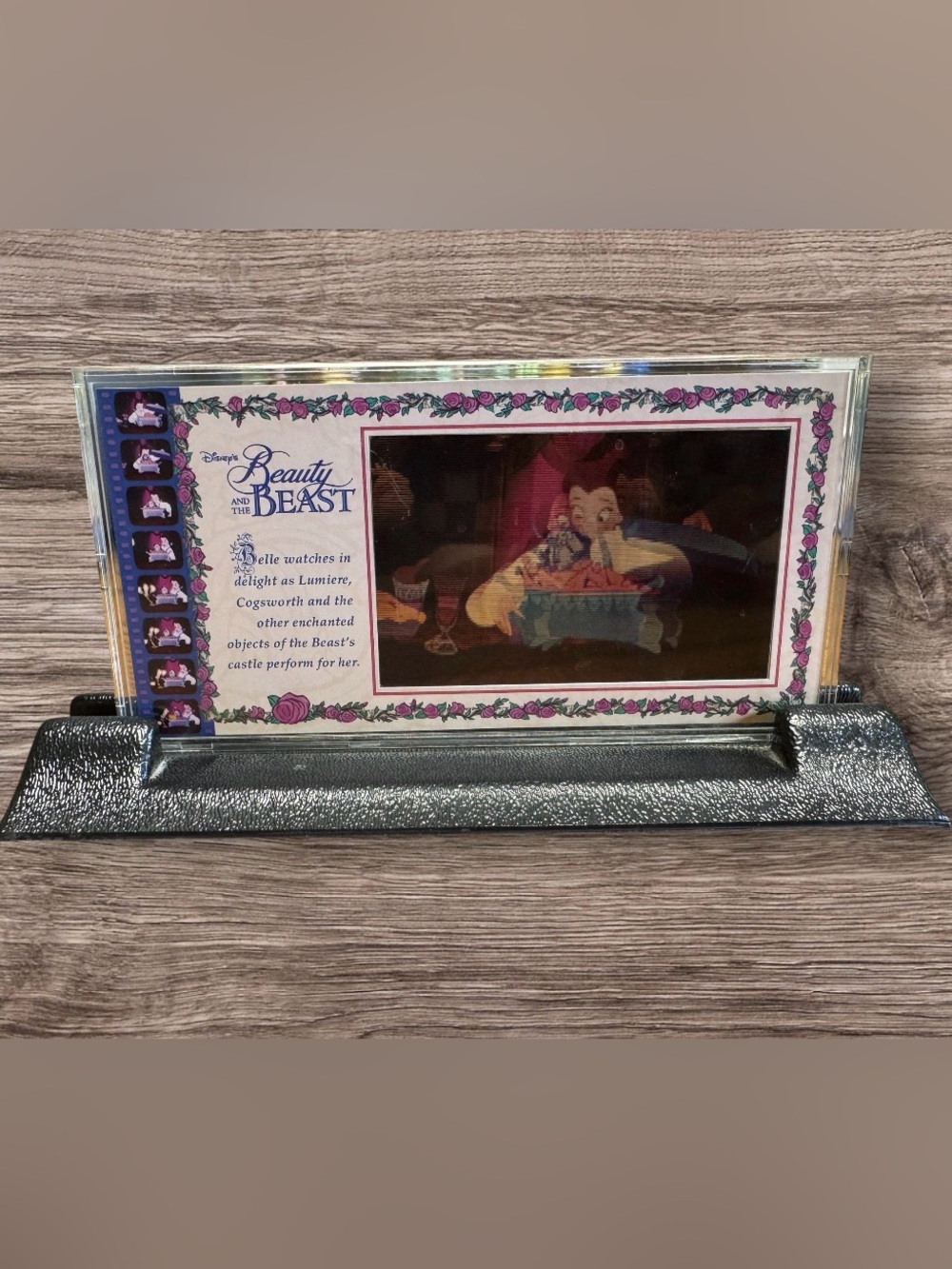 Walt Disney Collector Motion Cel Beauty & the Beast w Case + Stand